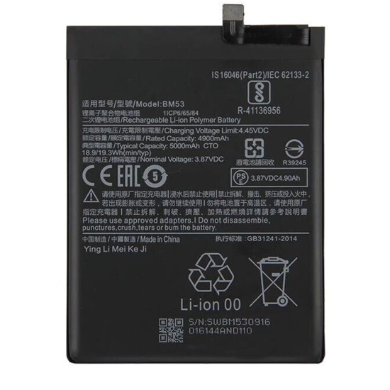 Batería BM53 para Xiaomi Mi 10t/Mi 10t Pro 5000mAh Batería BM53 para Xiaomi Mi 10t/Mi 10t Pro 5000mAh